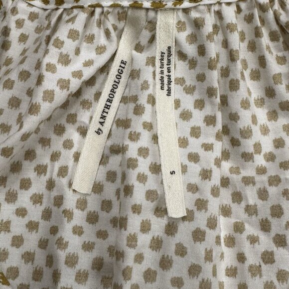 ANTHROPOLOGIE Somerset Puff Sleeve Edition Neutral Motif S Small - Picture 8 of 11
